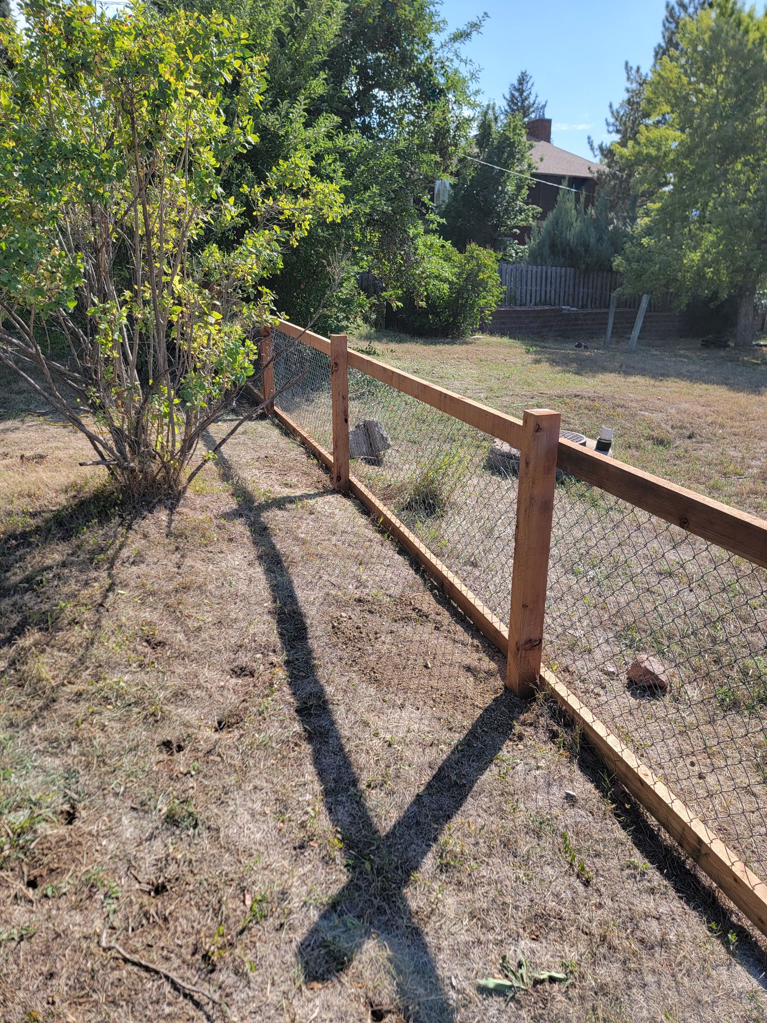 4 foot wood fence with chain link panels